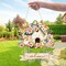 Door Hangers Welcome Sign Blooming Flowers Birdhouse Wall Tags Plaque for Farmhouse Porch Front Yard Ornament Ironwork